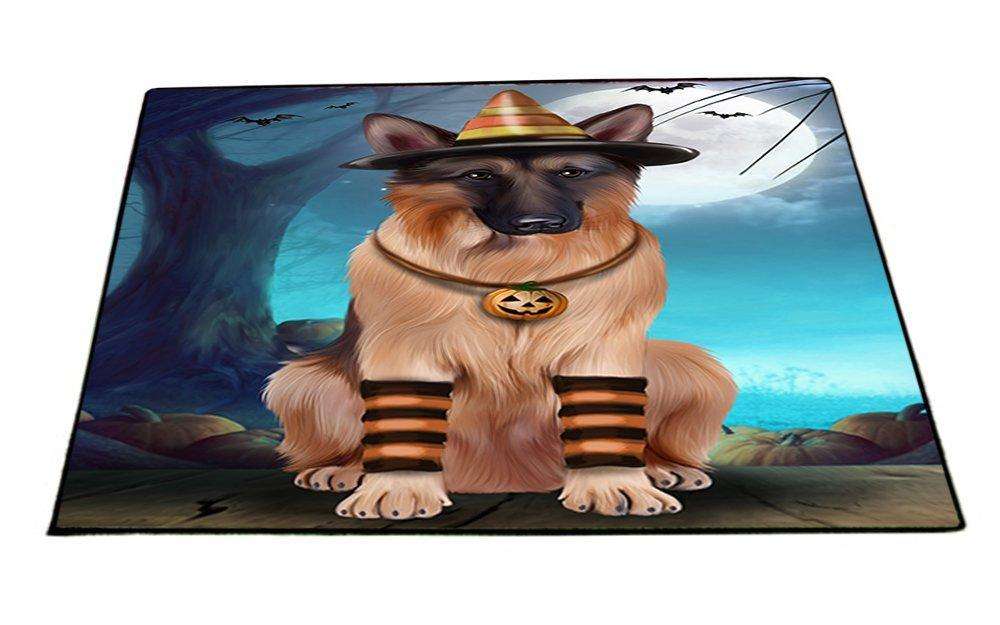 Happy Halloween Trick or Treat German Shepherd Dog Candy Corn Indoor/Outdoor Floormat