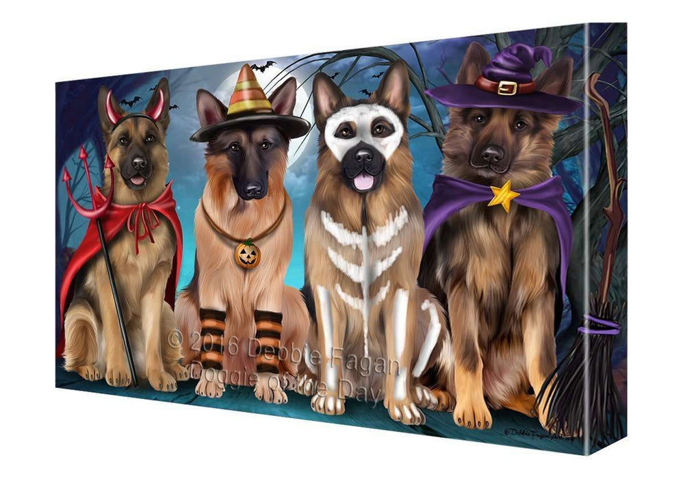Happy Halloween Trick or Treat German Shepherd Dog Canvas Wall Art