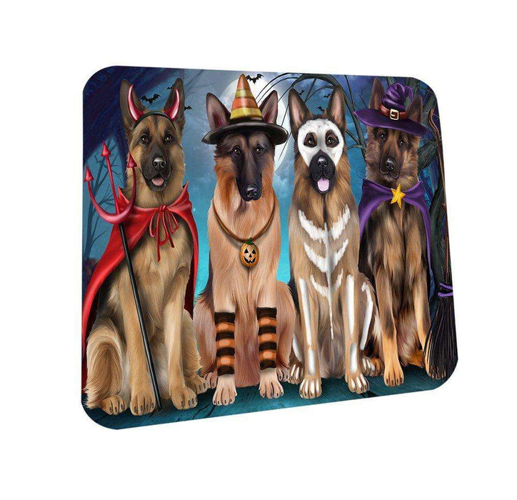 Happy Halloween Trick or Treat German Shepherd Dog Coasters Set of 4