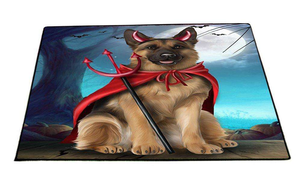 Happy Halloween Trick or Treat German Shepherd Dog Devil Indoor/Outdoor Floormat