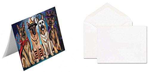 Happy Halloween Trick or Treat German Shepherd Dog Handmade Artwork Assorted Pets Greeting Cards and Note Cards with Envelopes for All Occasions and Holiday Seasons