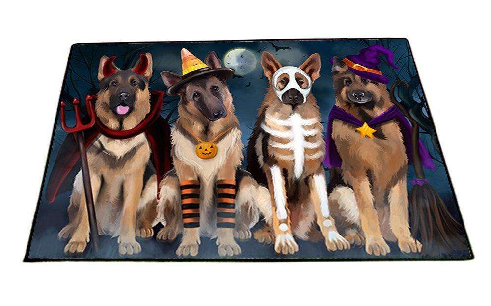 Happy Halloween Trick or Treat German Shepherd Dog in Costumes Indoor/Outdoor Floormat