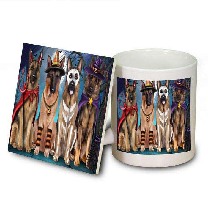 Happy Halloween Trick or Treat German Shepherd Dog Mug and Coaster Set