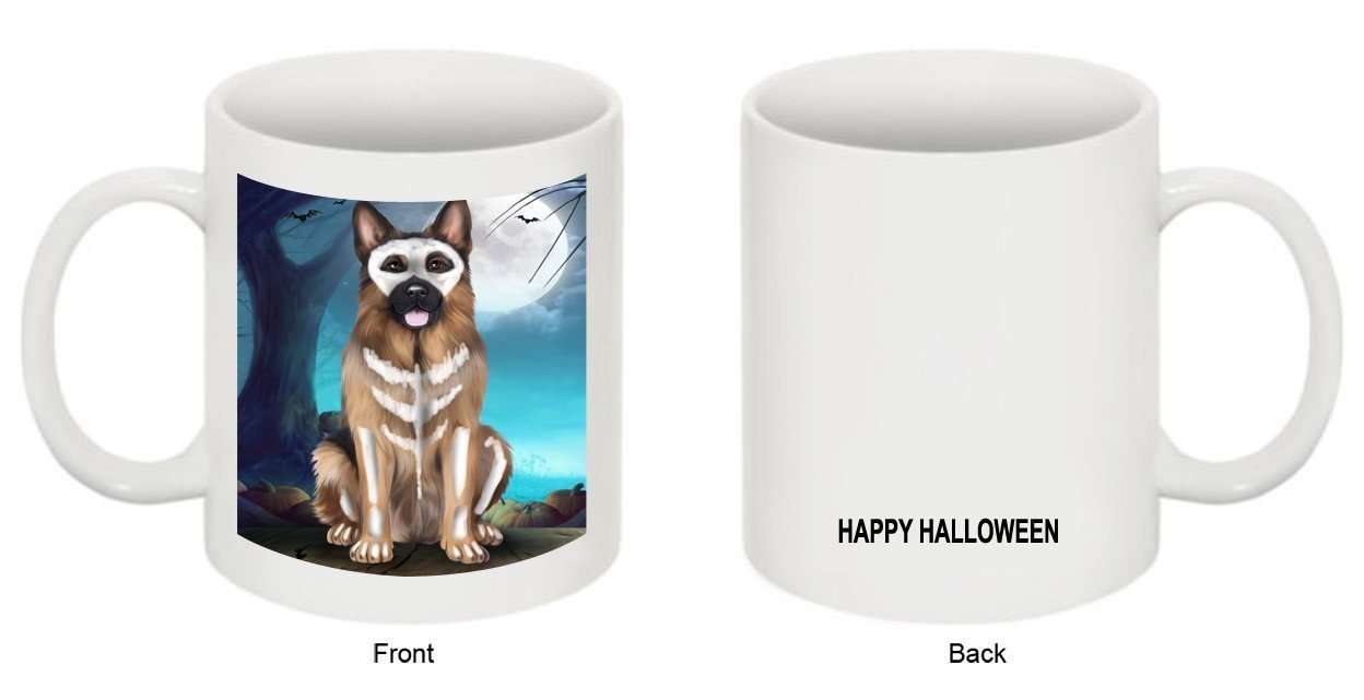 Happy Halloween Trick or Treat German Shepherd Dog Skeleton Mug