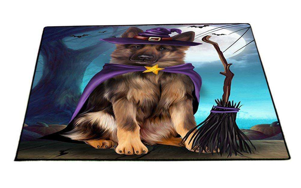 Happy Halloween Trick or Treat German Shepherd Dog Witch Indoor/Outdoor Floormat