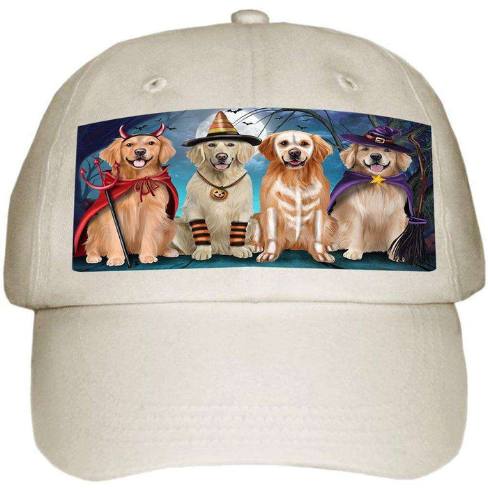 Happy Halloween Trick or Treat Golden Retriever Dog Ball Hat Cap