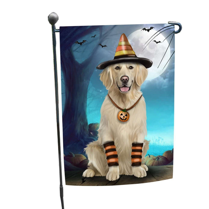Happy Halloween Trick or Treat Golden Retriever Dog Candy Corn Garden Flag