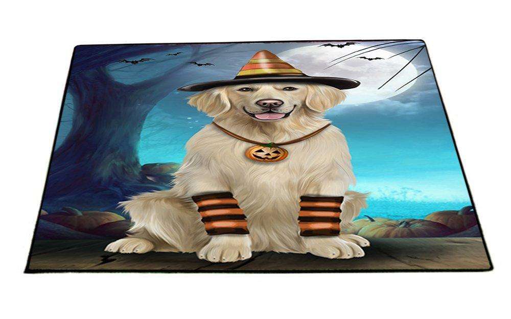 Happy Halloween Trick or Treat Golden Retriever Dog Candy Corn Indoor/Outdoor Floormat