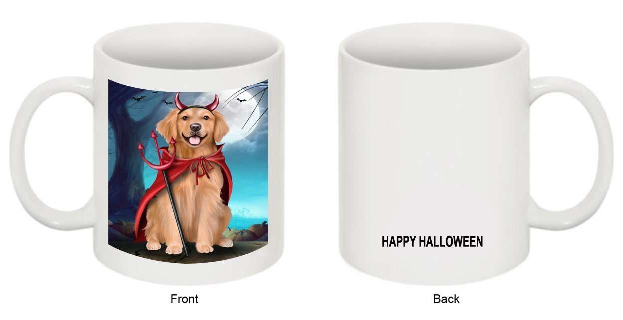 Happy Halloween Trick or Treat Golden Retriever Dog Devil Mug