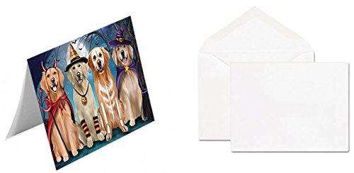 Happy Halloween Trick or Treat Golden Retriever Dog Handmade Artwork Assorted Pets Greeting Cards and Note Cards with Envelopes for All Occasions and Holiday Seasons