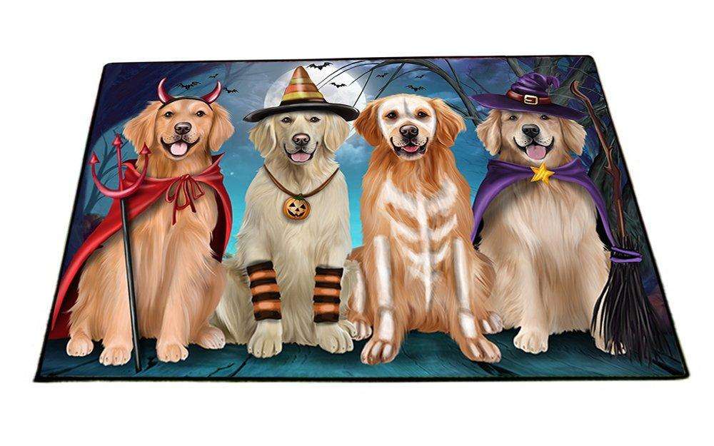 Happy Halloween Trick or Treat Golden Retriever Dog Indoor/Outdoor Floormat