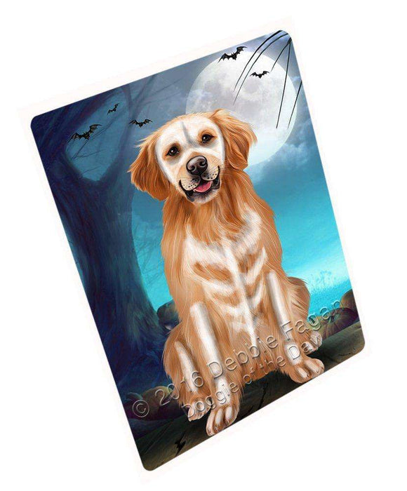 Happy Halloween Trick or Treat Golden Retriever Dog Skeleton Art Portrait Print Woven Throw Sherpa Plush Fleece Blanket