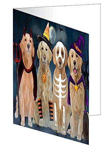Happy Halloween Trick or Treat Golden Retrievers Dog in Costumes Handmade Artwork Assorted Pets Greeting Cards and Note Cards with Envelopes for All Occasions and Holiday Seasons