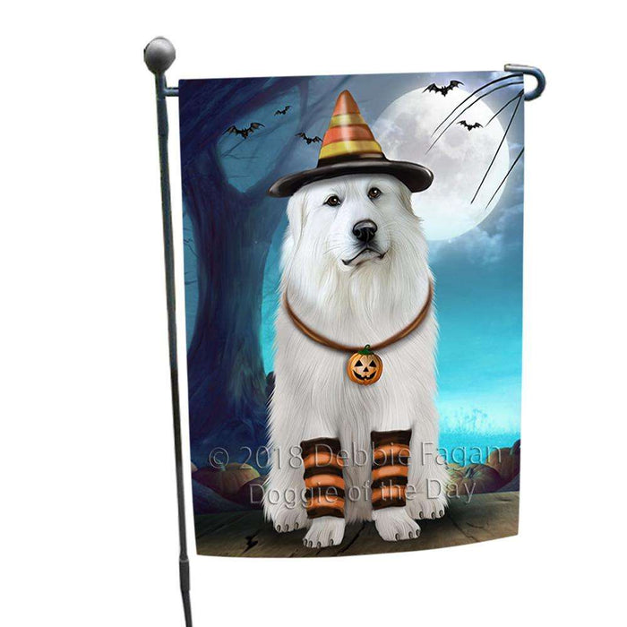 Happy Halloween Trick or Treat Great Pyrenee Dog Candy Corn Garden Flag GFLG52451