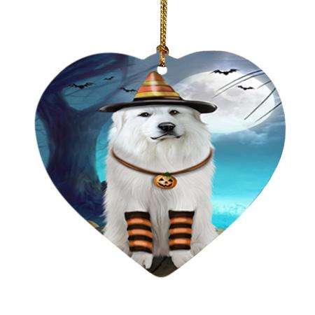Happy Halloween Trick or Treat Great Pyrenee Dog Candy Corn Heart Christmas Ornament HPOR52506