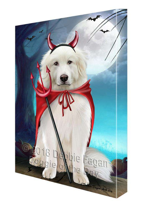 Happy Halloween Trick or Treat Great Pyrenee Dog Devil Canvas Print Wall Art Décor CVS89522