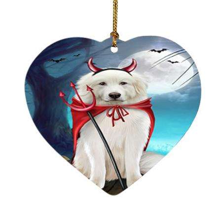 Happy Halloween Trick or Treat Great Pyrenee Dog Devil Heart Christmas Ornament HPOR52525