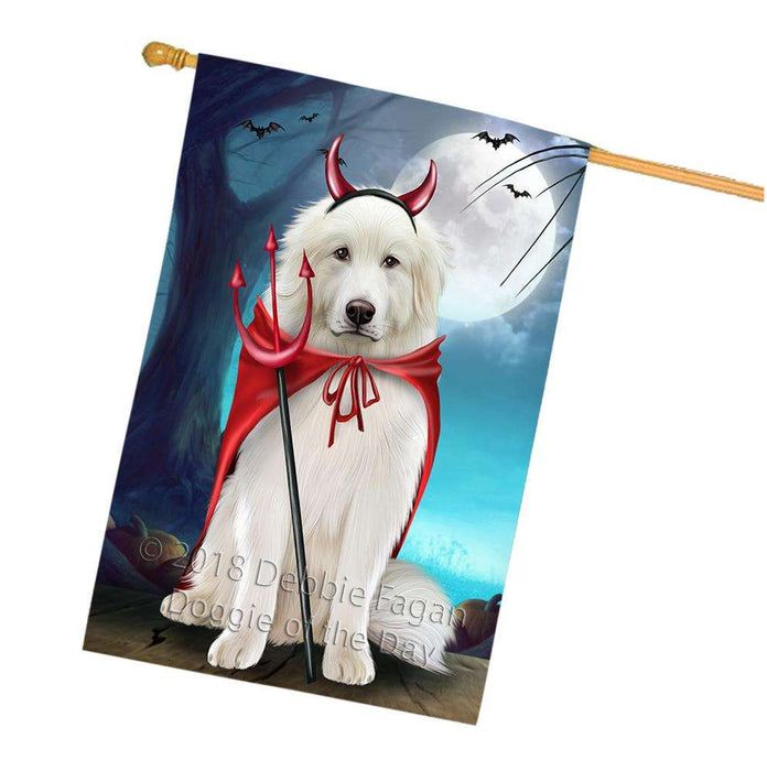 Happy Halloween Trick or Treat Great Pyrenee Dog Devil House Flag FLG52606