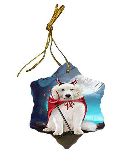 Happy Halloween Trick or Treat Great Pyrenee Dog Devil Star Porcelain Ornament SPOR52516