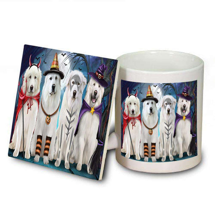 Happy Halloween Trick or Treat Great Pyrenee Dog Mug and Coaster Set MUC52574