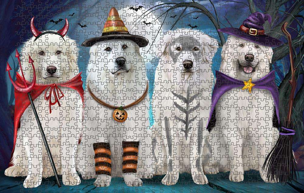 Happy Halloween Trick or Treat Great Pyrenee Dog Puzzle with Photo Tin PUZL61677