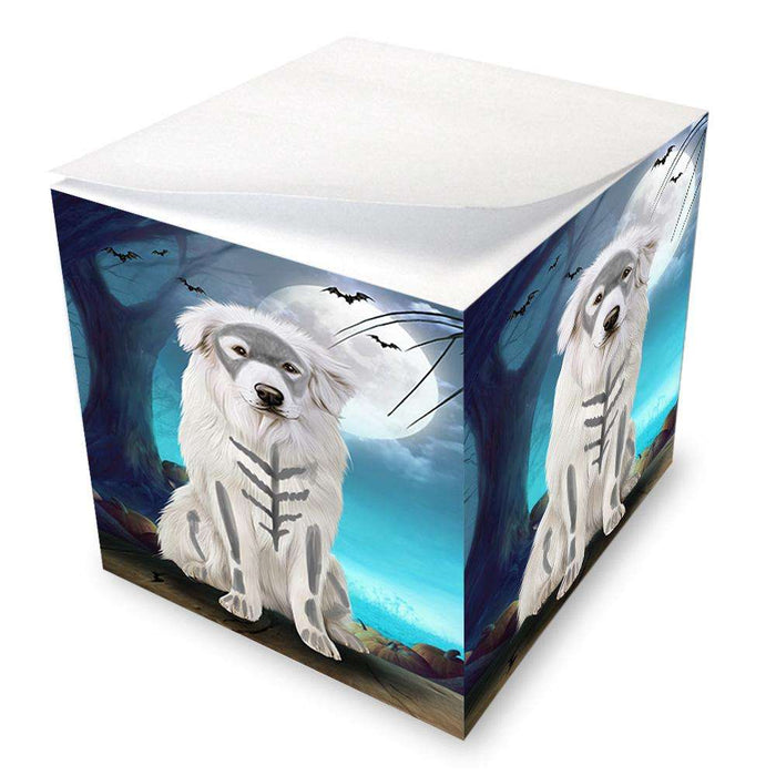 Happy Halloween Trick or Treat Great Pyrenee Dog Skeleton Note Cube NOC52544