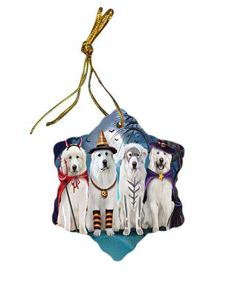Happy Halloween Trick or Treat Great Pyrenee Dog Star Porcelain Ornament SPOR52573