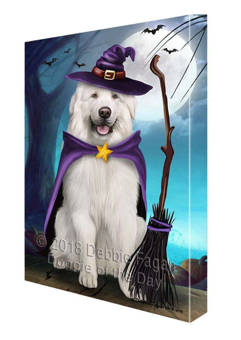 Happy Halloween Trick or Treat Great Pyrenee Dog Witch Canvas Print Wall Art Décor CVS89864
