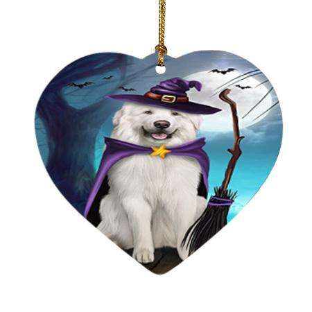 Happy Halloween Trick or Treat Great Pyrenee Dog Witch Heart Christmas Ornament HPOR52563