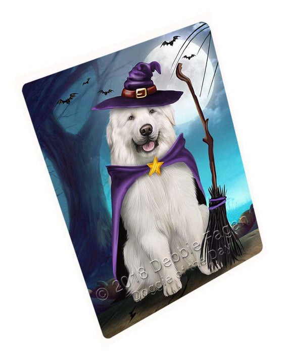 Happy Halloween Trick or Treat Great Pyrenee Dog Witch Large Refrigerator / Dishwasher Magnet RMAG75564