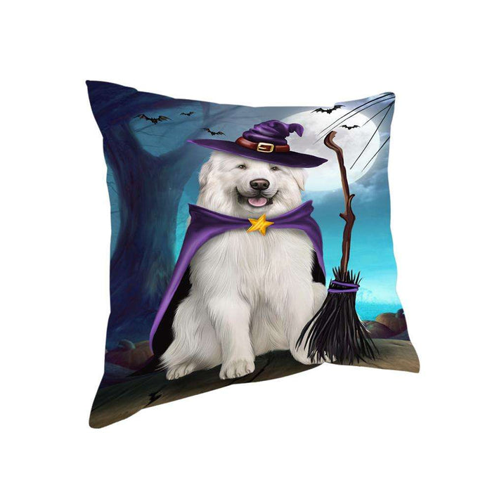 Happy Halloween Trick or Treat Great Pyrenee Dog Witch Pillow PIL66408