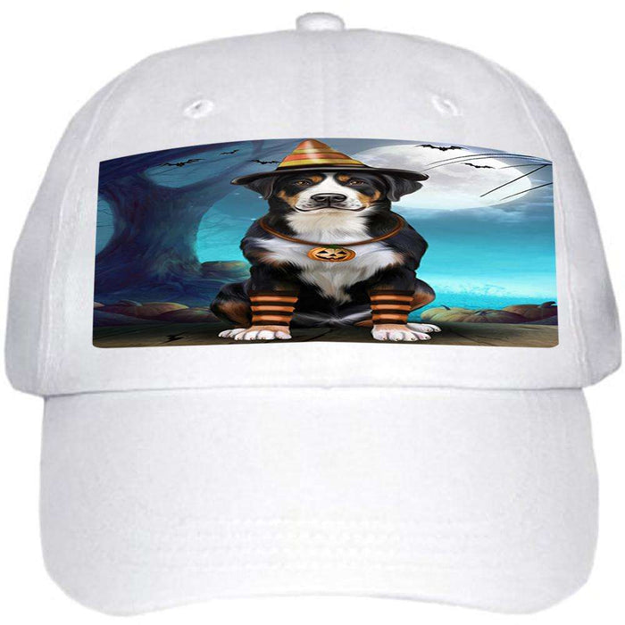Happy Halloween Trick or Treat Greater Swiss Mountain Dog Candy Corn Ball Hat Cap HAT61254