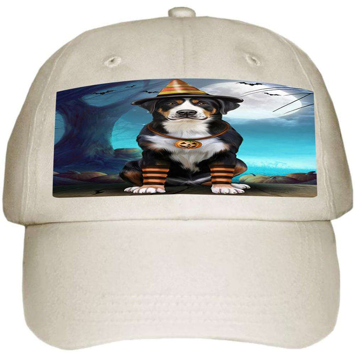 Happy Halloween Trick or Treat Greater Swiss Mountain Dog Candy Corn Ball Hat Cap HAT61254
