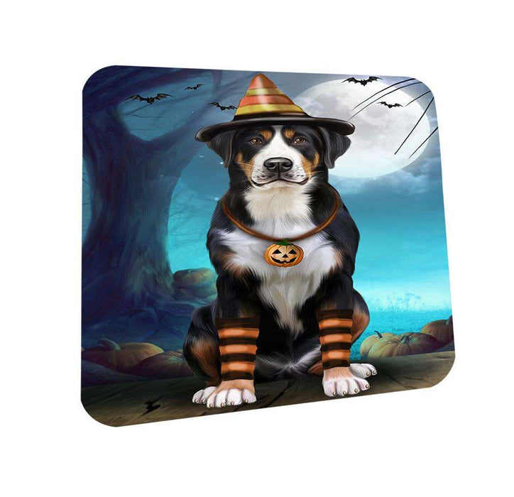 Happy Halloween Trick or Treat Greater Swiss Mountain Dog Candy Corn Coasters Set of 4 CST52466