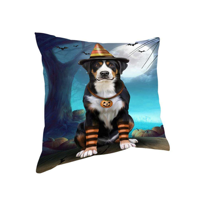 Happy Halloween Trick or Treat Greater Swiss Mountain Dog Candy Corn Pillow PIL66184