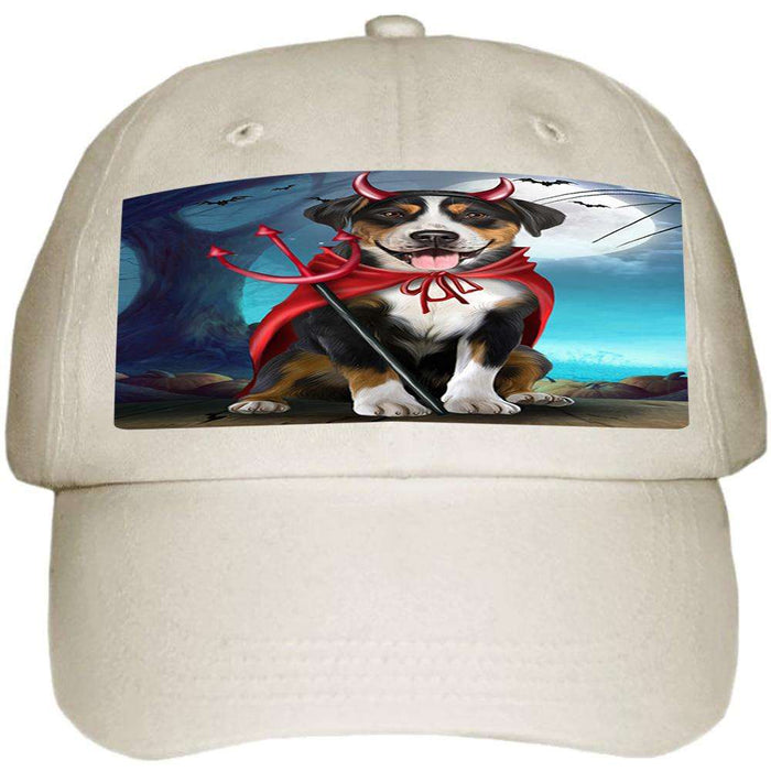 Happy Halloween Trick or Treat Greater Swiss Mountain Dog Devil Ball Hat Cap HAT61311