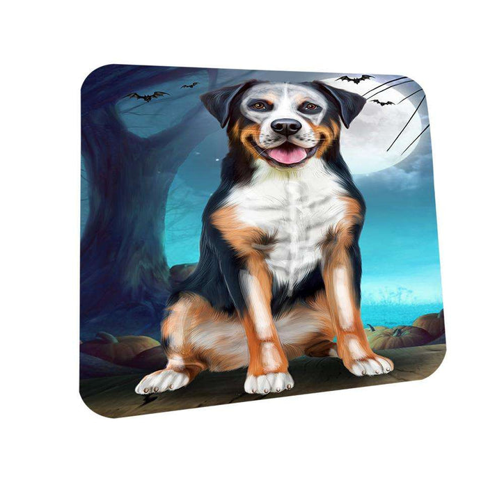 Happy Halloween Trick or Treat Greater Swiss Mountain Dog Skeleton Coasters Set of 4 CST52504