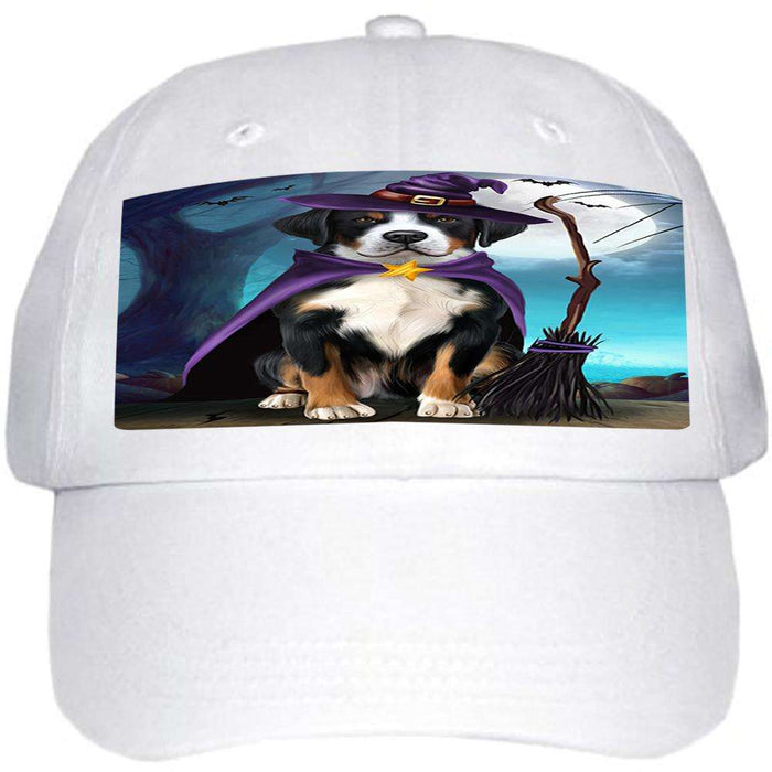 Happy Halloween Trick or Treat Greater Swiss Mountain Dog Witch Ball Hat Cap HAT61425