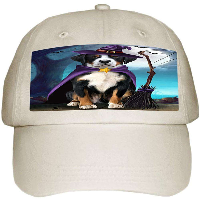 Happy Halloween Trick or Treat Greater Swiss Mountain Dog Witch Ball Hat Cap HAT61425