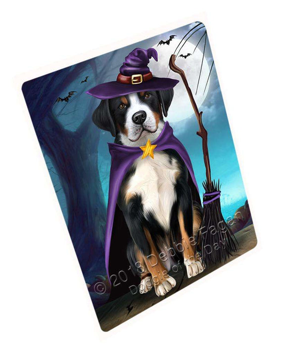 Happy Halloween Trick or Treat Greater Swiss Mountain Dog Witch Large Refrigerator / Dishwasher Magnet RMAG75570