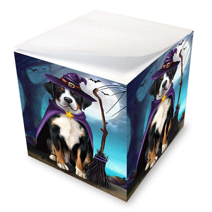 Happy Halloween Trick or Treat Greater Swiss Mountain Dog Witch Note Cube NOC52564
