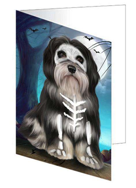 Happy Halloween Trick or Treat Havanese Dog Handmade Artwork Assorted Pets Greeting Cards and Note Cards with Envelopes for All Occasions and Holiday Seasons GCD67919