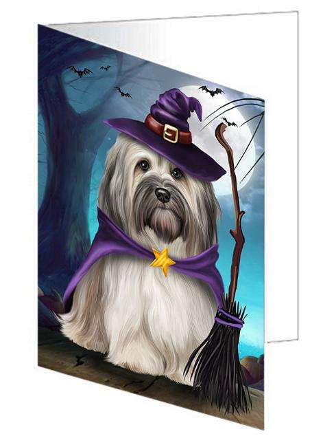 Happy Halloween Trick or Treat Havanese Dog Handmade Artwork Assorted Pets Greeting Cards and Note Cards with Envelopes for All Occasions and Holiday Seasons GCD67922
