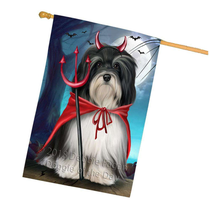 Happy Halloween Trick or Treat Havanese Dog House Flag FLG54826