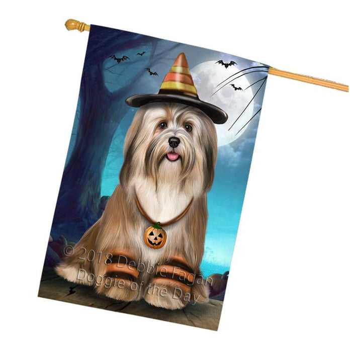 Happy Halloween Trick or Treat Havanese Dog House Flag FLG54827