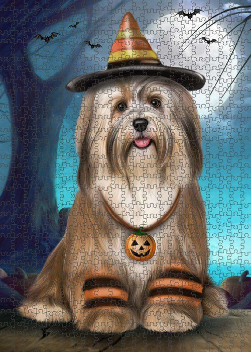 Happy Halloween Trick or Treat Havanese Dog Puzzle with Photo Tin PUZL85672