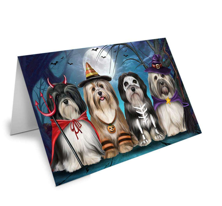 Happy Halloween Trick or Treat Havaneses Dog Handmade Artwork Assorted Pets Greeting Cards and Note Cards with Envelopes for All Occasions and Holiday Seasons GCD67850