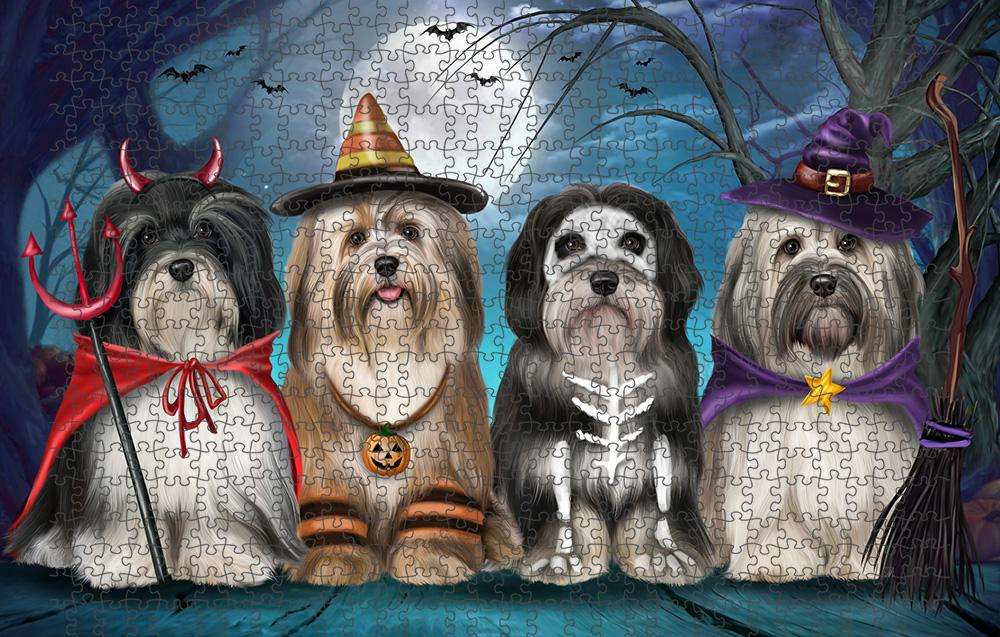 Happy Halloween Trick or Treat Havaneses Dog Puzzle with Photo Tin PUZL85584