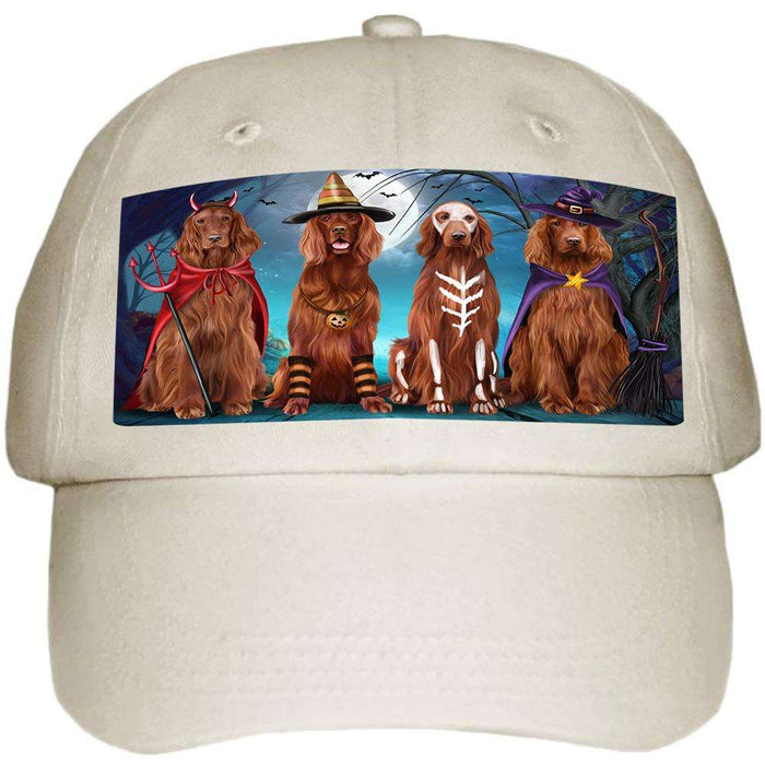 Happy Halloween Trick or Treat Irish Setter Dog Ball Hat Cap HAT61485