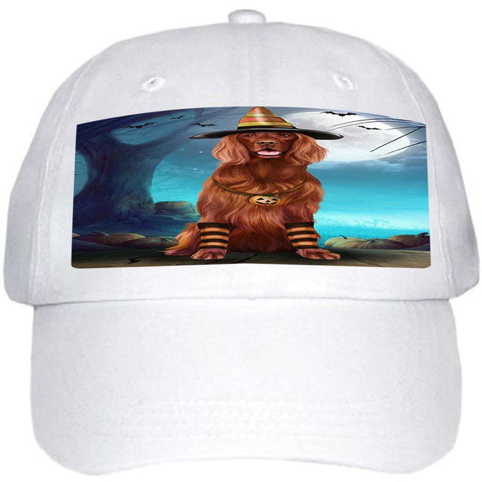 Happy Halloween Trick or Treat Irish Setter Dog Candy Corn Ball Hat Cap HAT61257